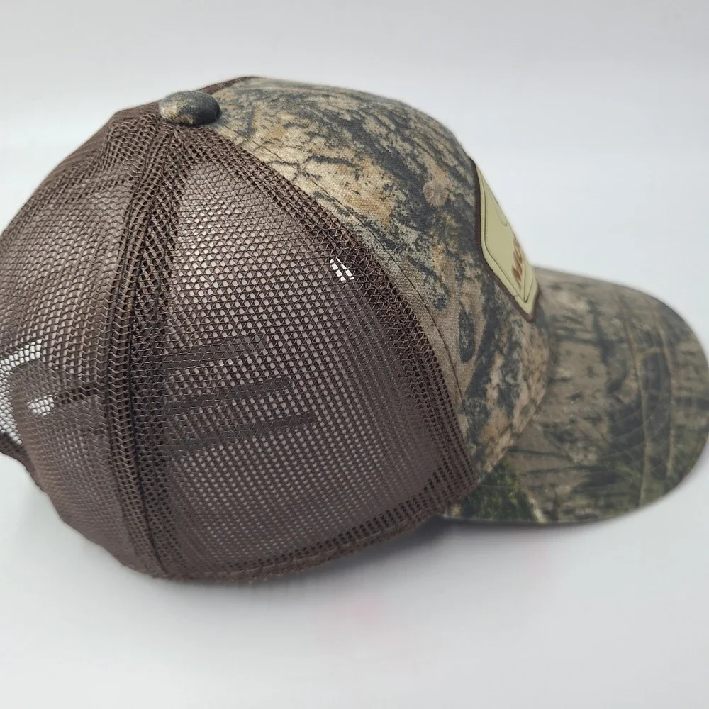 Mossy Oak Hat Snapback Trucker Mesh Camo Brown Patch 1986 Outdoors Hunt Logo Men